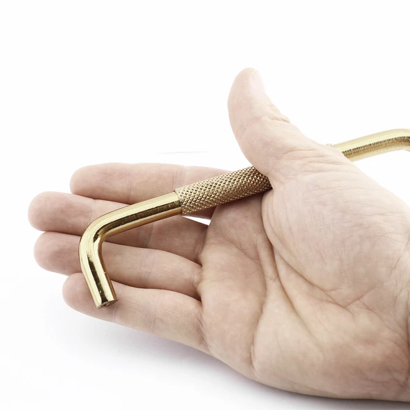 Tırtıklı Altın Gold Metal Kulp 160 mm 16 cm Mobilya Çekmece Dolap Dolabı Modern Kapak Kulpları - Resim 4