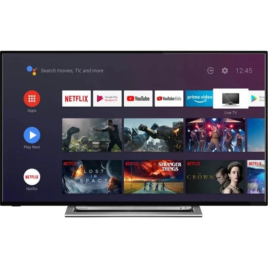 Toshiba 50UA3A63DT 4K Ultra HD 50" 127 Ekran Uydu Alıcılı Android Smart LED TV ürün görseli 1