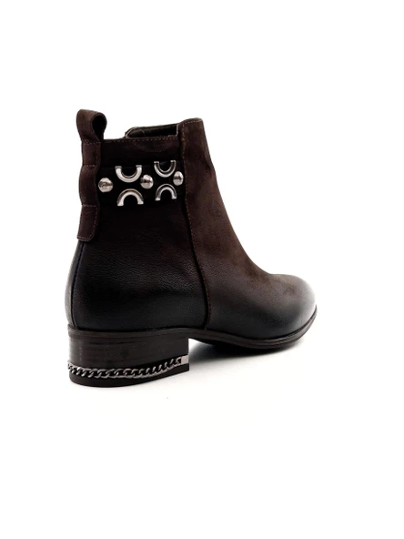 Venüs 2152712K Kadın Hakiki Deri Nubuk Tokalı Sivri Burun Kısa Bot - 3