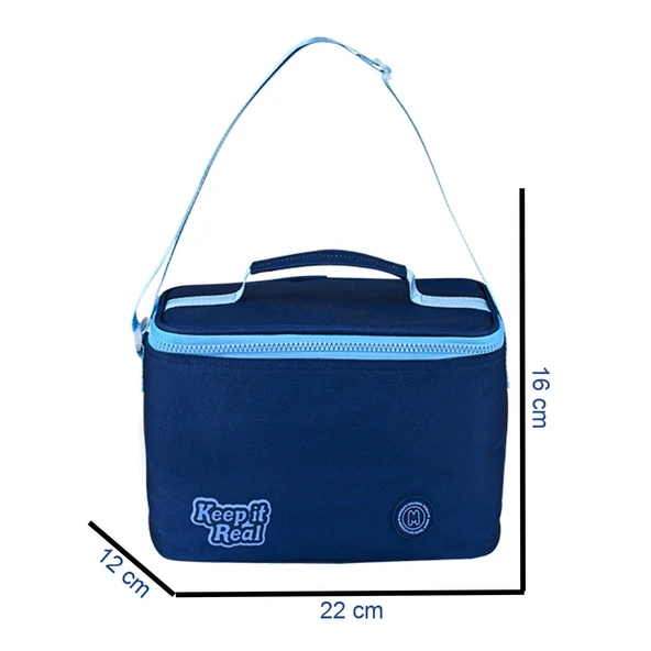 Muggle 3 Bölmeli Deep Blue Okul Sırt Çantası + Beslenme Çantası + Kalemlik - Resim 3