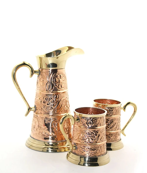 Pirinç 2 Bardaklı Sürahi Seti ürün görseli