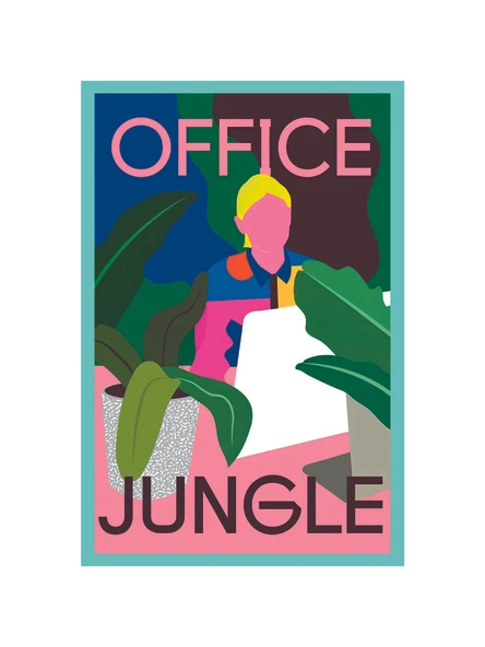 Office Jungle  Ofis Ormanı Temalı Eğlenceli Hediye Not Kartı ve Kartpostal  10 x 15 cm - 1