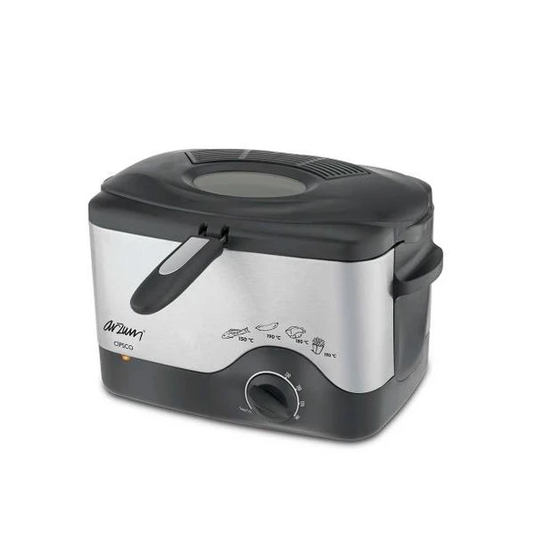 Arzum AR272 Cipsco 1200 W 1.5 lt Isı Ayarlı Fritöz Gümüş Siyah - 1