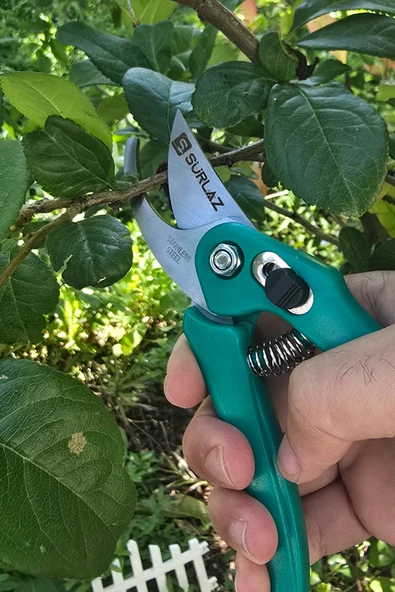 SürLaz Profesyonel Budama Makası, Ergonomik Kaymaz Saplı, Yeşil, Bahçe Bitki ve Dal Kesimi için - 5