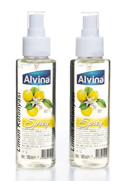 Alvina SPREY LİMON KOLONYA 80 100ml 2 ADET - 1