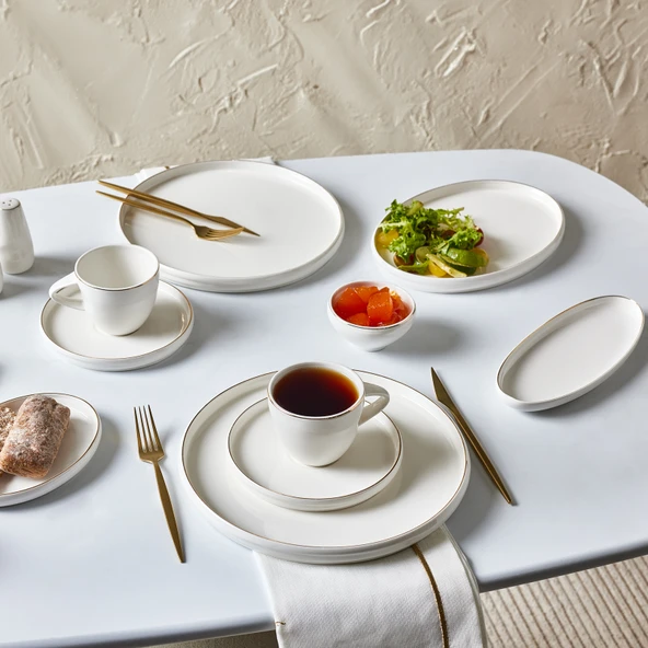 Karaca Stream Bone Sunset 34 Parça 6 Kişilik Kahvaltı Takımı Gold ürün görseli