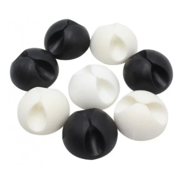 Siyah Beyaz Kablo Sabitleme Klipsi 10'lu ürün görseli 1