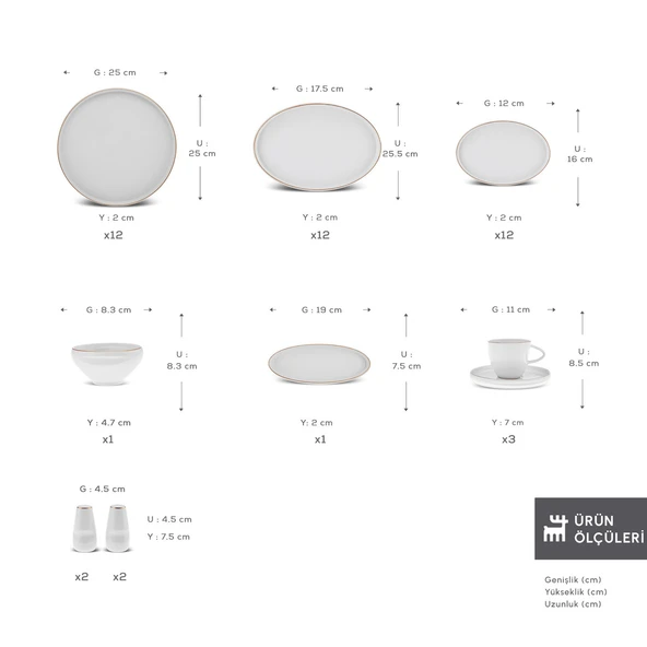 Karaca Stream Bone Sunset 34 Parça 6 Kişilik Kahvaltı Takımı Gold - Resim 3