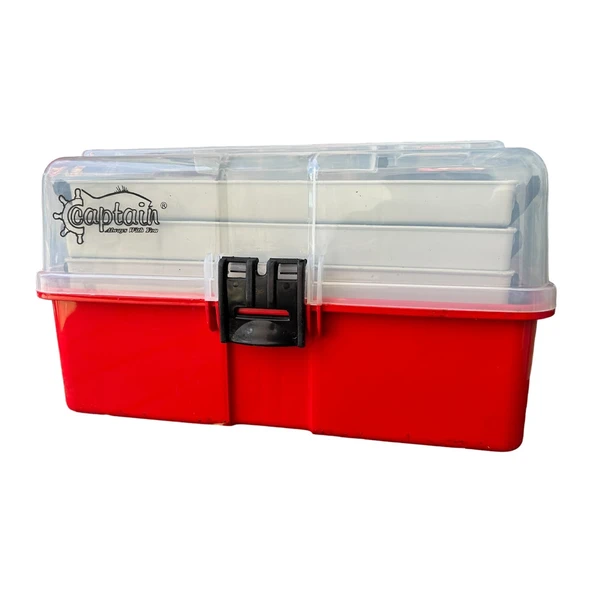 Captain 3 Raflı Kırmızı Balıkçı Kutusu ürün görseli 1