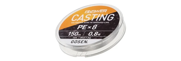 Gosen Answer Casting 8B Fine Silver 150m ip Misina Kalınlık (PE) : PE # 1.5 - Resim 2