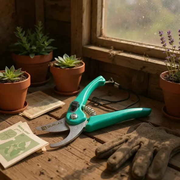 Budama Makası 3'Lü Set Bıçak Gül Makası Bıçkı Kolay Kullanım Çok Amaçlı Set - 5