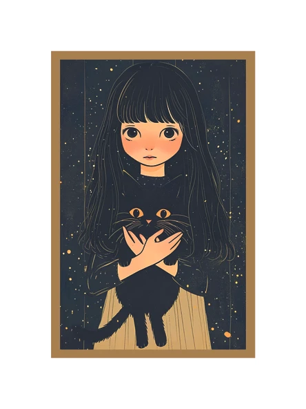 Sevimli Kedi Çizimli Dekoratif Kartpostallar ve Hediye Not Kartları  Sevgiyle Isın 10 x 15 cm - 1