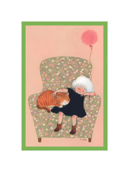 Sevimli Kedi Çizimli Dekoratif Kartpostallar ve Hediye Not Kartları  10 x 15 cm - 1