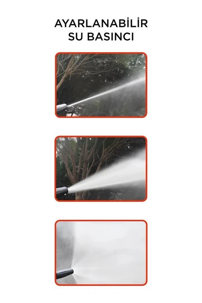 Torima HPC-01 Kırmızı Yüksek Basınçlı Oto, Halı, Bahçe Temizleme ve Yıkama Makinesi – 2000W, 150 Bar - Resim 4