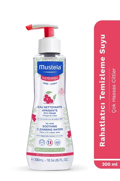 Mustela Çok Hassas Ciltler için Durulama Gerektirmeyen Rahatlatıcı Temizleme Suyu 300 ml - 1