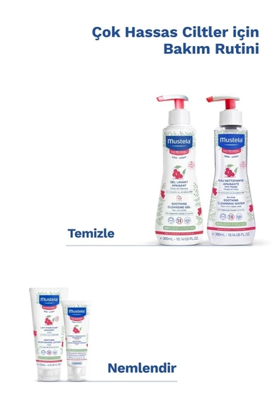 Mustela Çok Hassas Ciltler için Durulama Gerektirmeyen Rahatlatıcı Temizleme Suyu 300 ml - 4
