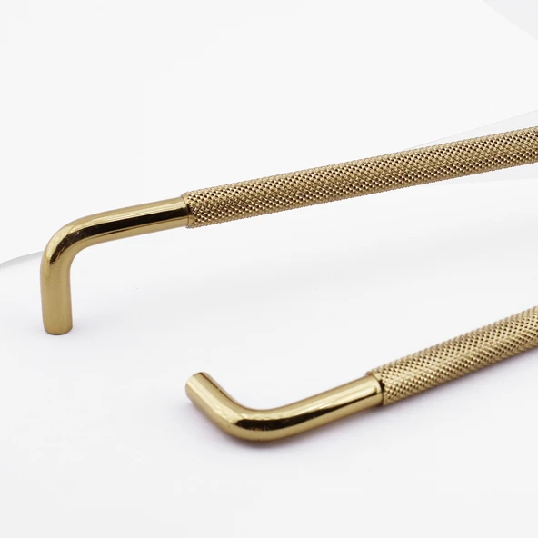 Tırtıklı Altın Gold Metal Kulp 224 mm 22.4 cm Mobilya Çekmece Dolap Dolabı Modern Kapak Kulpları - Resim 7