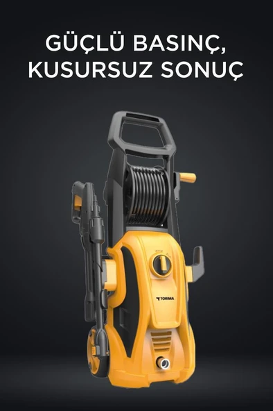 Torima HPC-01 Sarı Yüksek Basınçlı Oto, Halı, Bahçe Temizleme ve Yıkama Makinesi – 2000W, 150 Bar - 2