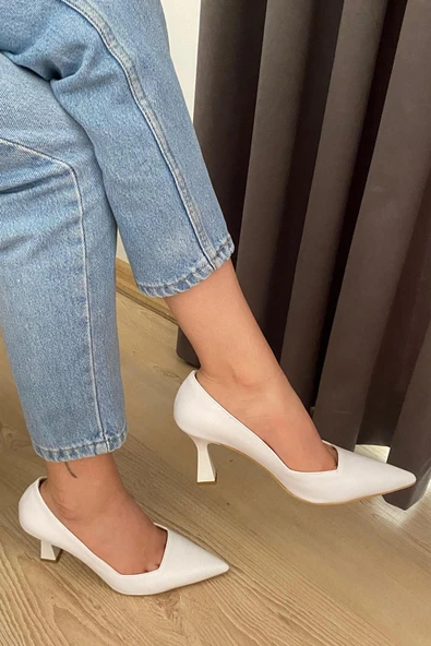 Kadın Pael Beyaz Cilt 7 cm Topuklu Stiletto - 5