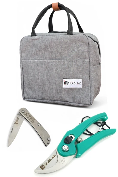 Surlaz Budama Makası Seti, Gri Taşıma Çantası ile, Profesyonel Bahçe Aletleri