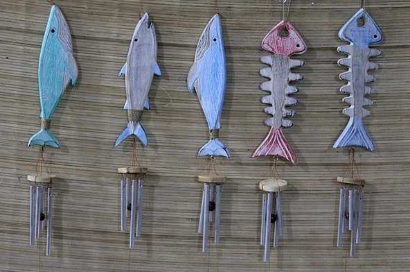 Ahşap Balıklı Metal Çan ürün görseli