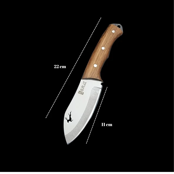 4 Parça Surlaz Kamp Bıçak Seti, Gri Termal Çantası, Ahşap Saplı - 6