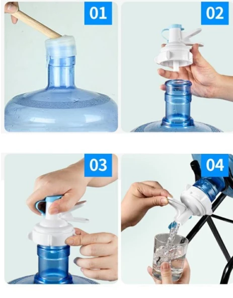 Periboia Damacana Musluk Başlığı ve Metal Ayak Stand Seti - Resim 4