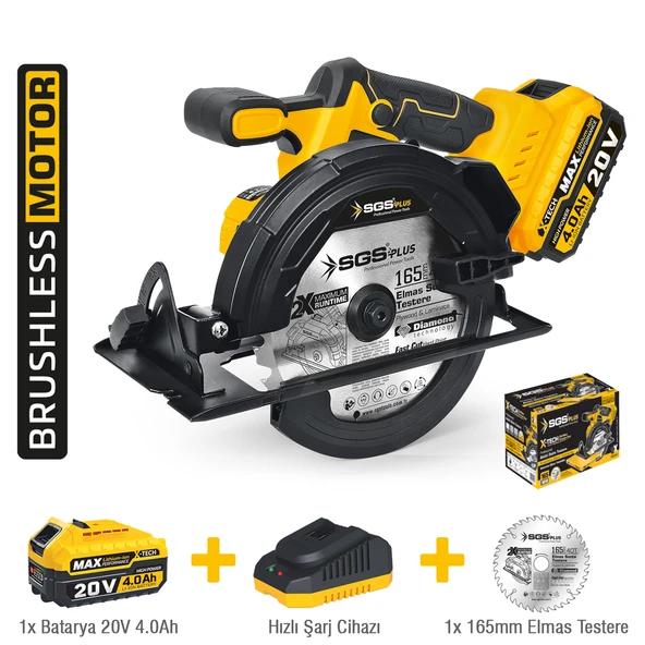 SGS 165mm AKÜLÜ DAİRE TESTERE / 4.0 Ah TEK AKÜLÜ / KÖMÜRSÜZ SGS5541 - Resim 2
