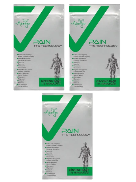ASELLYA SAĞLIKLI YAŞAM GİNSENG AĞRI BANDI 25'Lİ*3 PAKET
