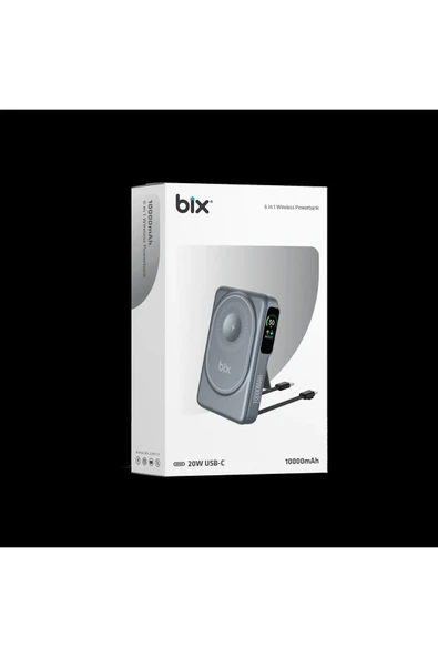 Bix Tpb16 10.000 Mah Oled Ekranlı Manyetik Kablosuz Powerbank 20w Pd Hızlı Şarj Ve 15w Magsafe Gri - 7