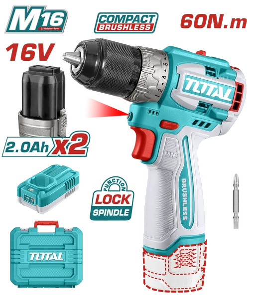 Total LI-ION AKÜLÜ KÖMÜRSÜZ MATKAP TDLI16682 ürün görseli