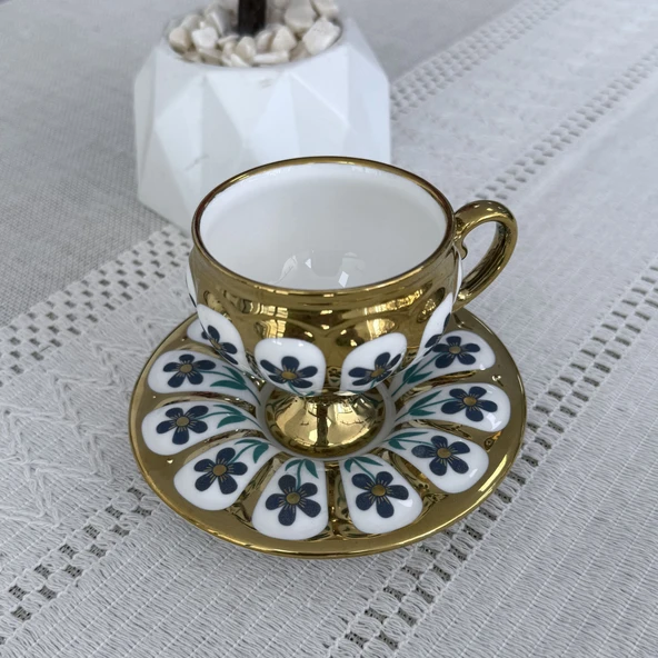 Oscar 2 Kişilik Kahve Fincan Takımı - 90 ml SCT-06177/8 (Pembe-Mavi) - 4