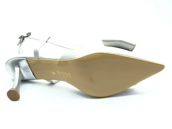 Mehtap Kurdela Detaylı Arkası Açık Stiletto Kadın Topuklu Ayakkabı - Resim 7