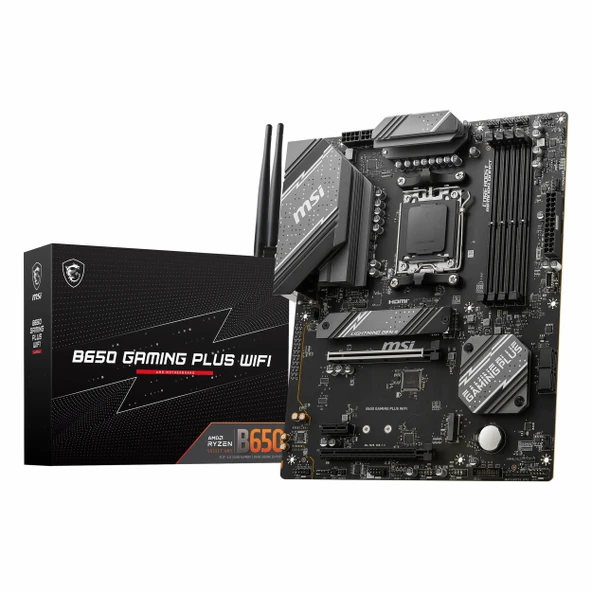 MSI B650 Gaming Plus WiFi DDR5 (7200MHz)OC M.2 HDMI/DP/USB-C PCIe 4.0 AM5 ATX Anakart ürün görseli 1