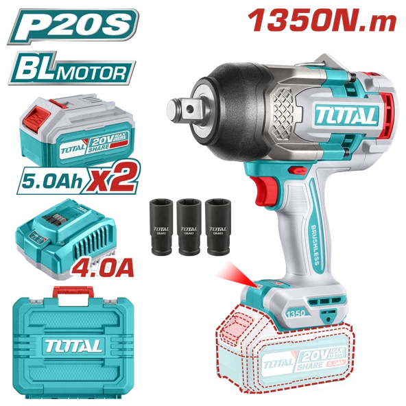 TOTAL LI-ON AKÜLÜ 1350 NM SOMUN SÖKME TIWLI20135E ürün görseli 1