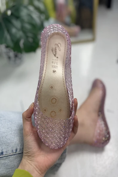 Günlük Kadın Kaymaz Kalın Taban Simli Yumuşak Şık Havuz Plaj Deniz Ayakkabısı  j1-j2 - 8