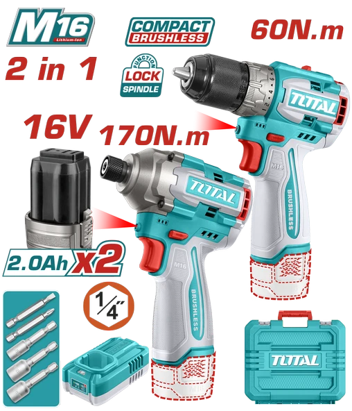 Total AVANTAJ SET - 16V MATKAP VE DARBELİ VİDALAMA TOSLI240968E - 1