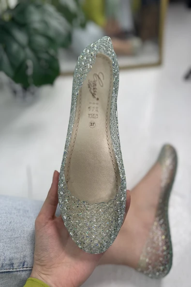 Günlük Kadın Kaymaz Kalın Taban Simli Yumuşak Şık Havuz Plaj Deniz Ayakkabısı  j1-j2 - 7