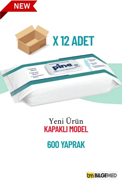 Pine Kapaklı Perine Ve Vücut Temizleme Mendili Alkolsüz 50'li ürün görseli 1