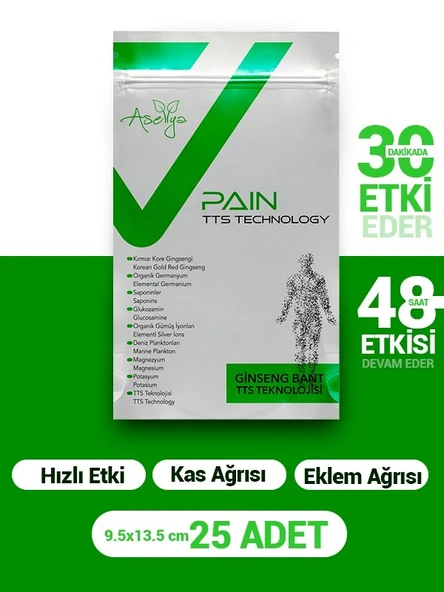 ASELLYA SAĞLIKLI YAŞAM GİNSENG AĞRI BANDI 25'Lİ*5 PAKET - 4