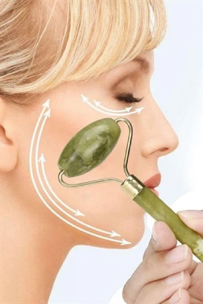 Yeşim Taşı Çift Taraflı Yüz Masaj Aleti Roller Doğal Masaj Aleti Cilt Bakım Doğal Güzellik - 4