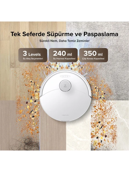 Roborock Vacuum Q8 Max Pro Plus Robot Süpürge Beyaz - 4
