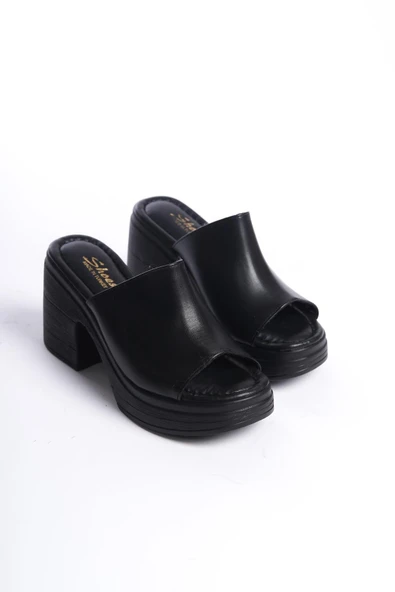 Kadın Rosso Siyah Konfor Ortopedik İç Taban Platform Topuk Terlik - 4