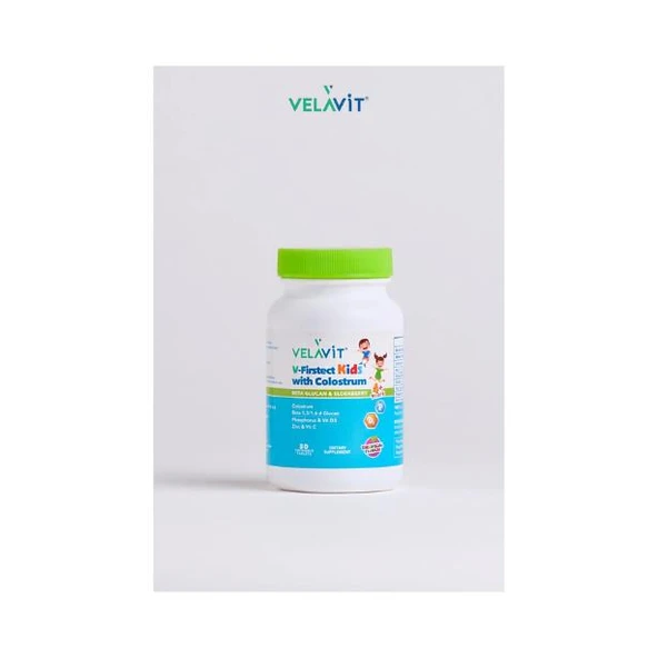 Velavit V-Firstect Kids with Colostrum Beta Glucan & Elderberry 30 Çiğnenebilir Tablet - 2