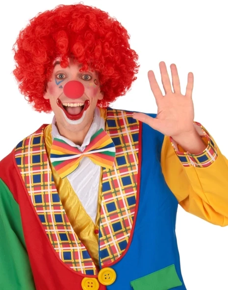 Kırmızı Renk Kıvırcık Afro Bonus Peruk - Resim 3