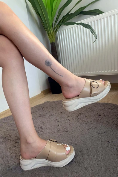 Kadın Reso Ten Konfor Ortopedik Taban Tokalı Terlik 130 - 5