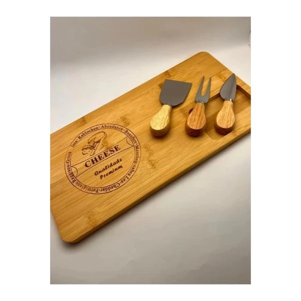 Bambu Peynir Kesme Sunum Tahtası - 5