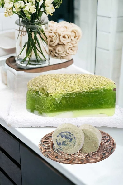 2'li Tüm Cilt Sıkılaştırıcı Gerdirme Yüz Yoga Yüz Bakım Peeling Lifli Sabun+Taş - 2