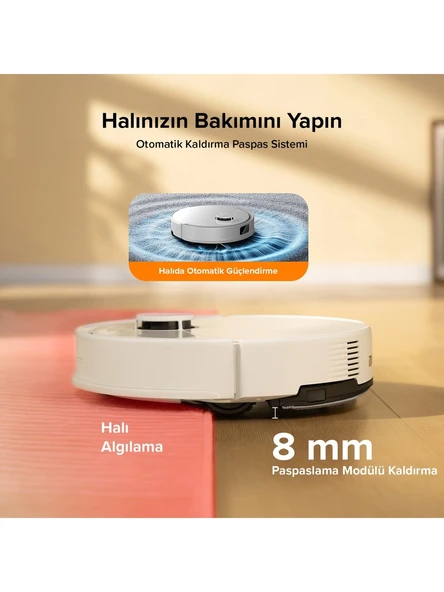 Roborock Vacuum Q8 Max Pro Plus Robot Süpürge Beyaz - 6