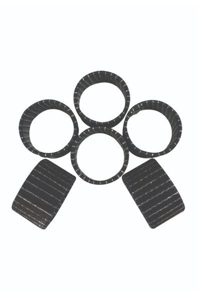 Özel Yapım 6 Adet Bordo 6 Adet Siyah Renk Sim Detaylı Masa Dekorasyon Peçete Yüzüğü Peçete Halkası - 3